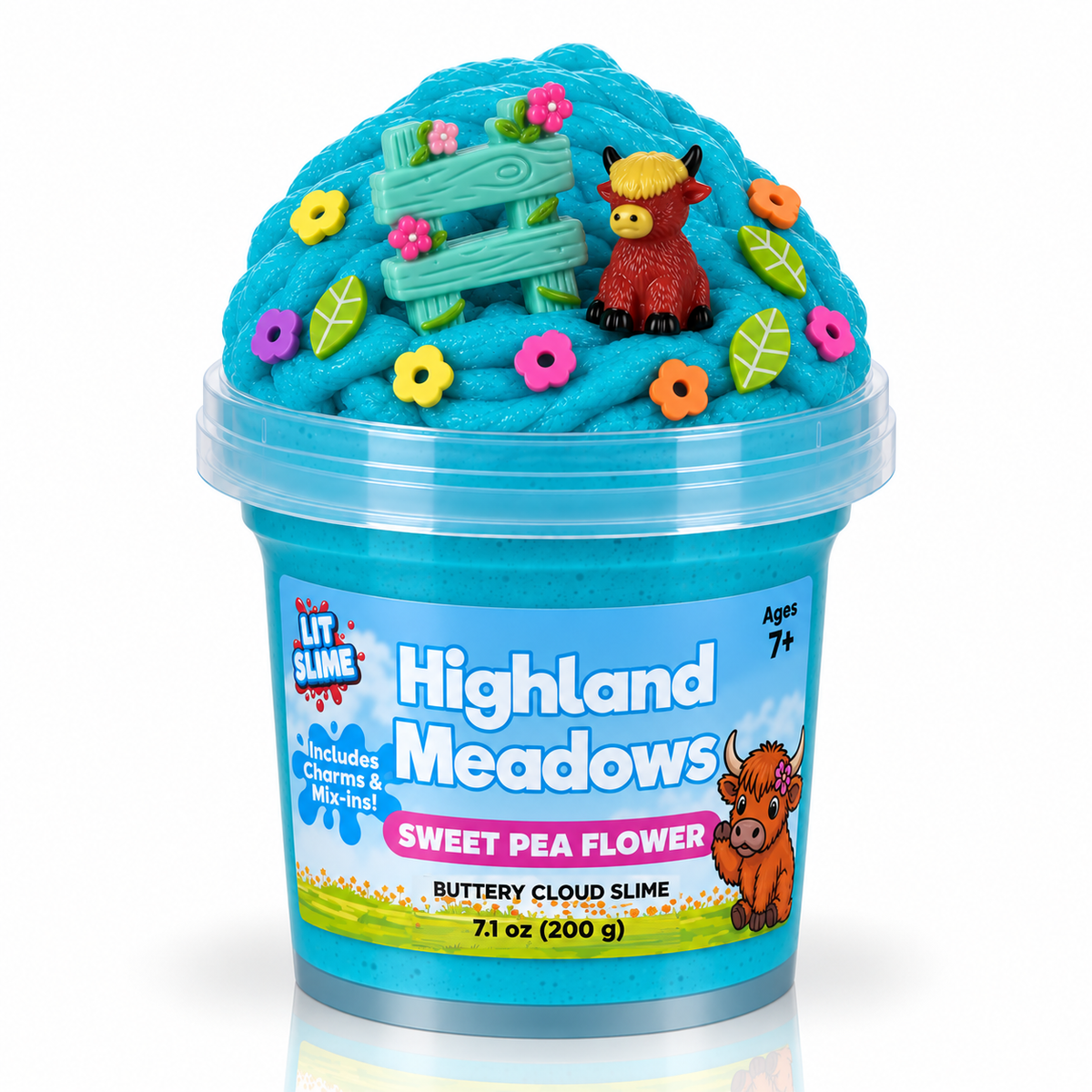 LIT Slime Animal Charms Collection Scented Slime Jar (7.1oz) Highland Meadows