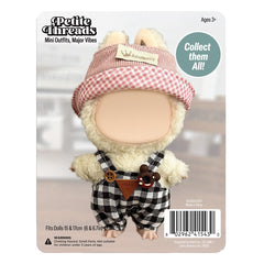 Outfit: “Country Cutie” Checkered Overalls & Gingham Hat for Dolls - Petite Threads Simple Exclusive 