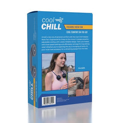 Cool Chill Foldable Neck Fan Blue Simple Showcase 