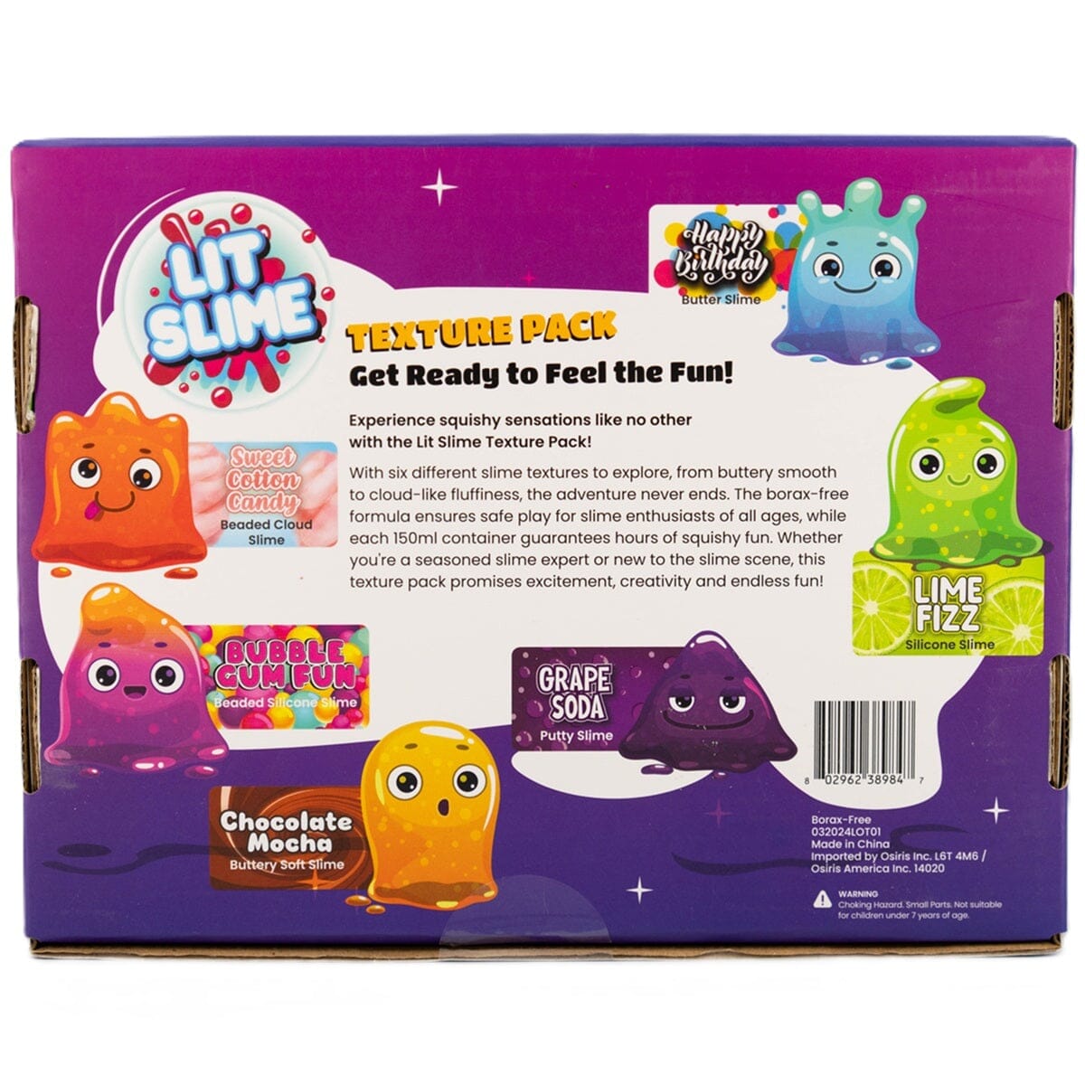 Lit Slime Fidget Putty Texture Pack Sampler Box (6 Jars) Simple Lit Slime 
