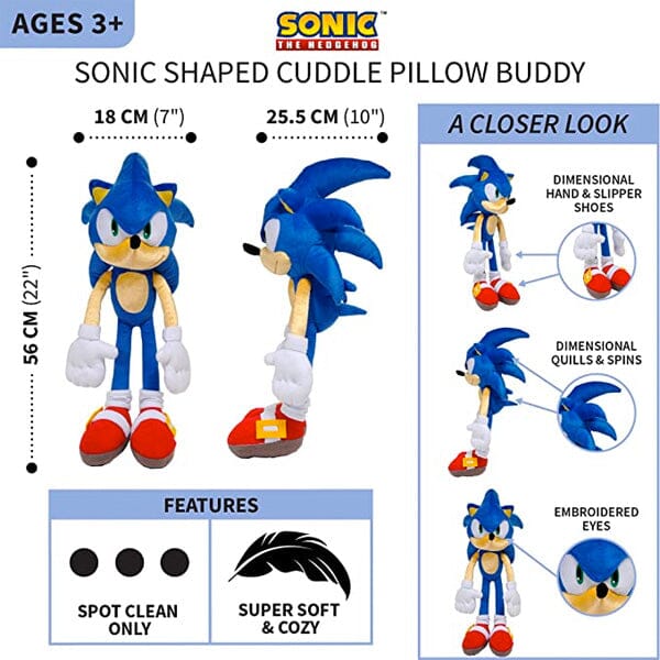 Sonic The Hedgehog: Plush Cuddle Pillow Showcase 