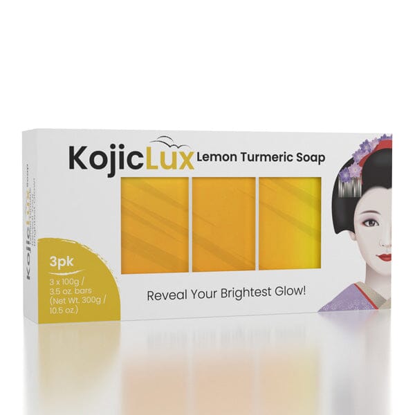 KojicLux: Lemon Turmeric Kojic Soap Bars (3pk) Simple Showcase 