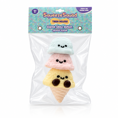 SqueezeSquad Taba Deluxe Premium Silicone Squishies® Fidget Toy - Triple Ice Cream Cone