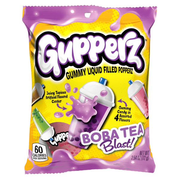 Gupperz Boba Tea Blast - 2.54oz Gummy Candy. Simple Showcase 