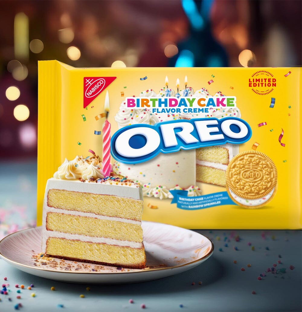 OREO Golden Birthday Cake Creme Sandwich Cookies (10.68oz) Simple OREO 