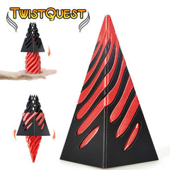 Twist Quest: 3D Printed Fidget Spiral Cone Toy (Black & Red)