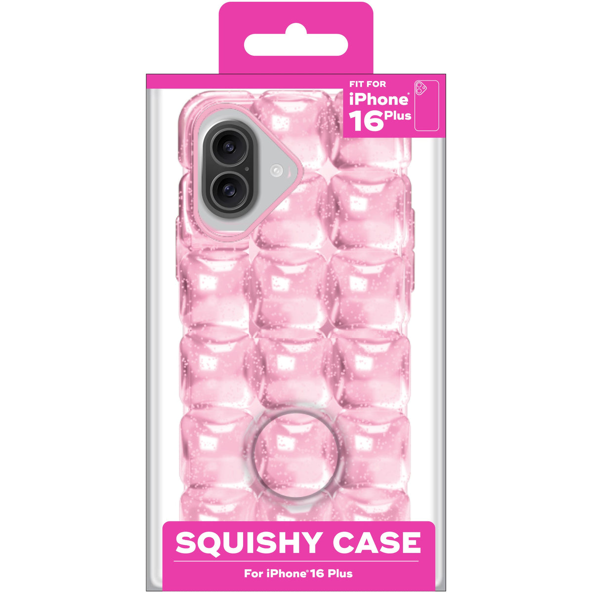 SugarSqueez Squishy Fidget Jelly iPhone Case in Blue or Pink (1pc) Fit For iPhone 16 Plus