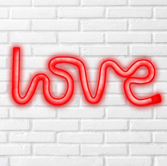 Illumina: 3D Text Red Neon Love Light