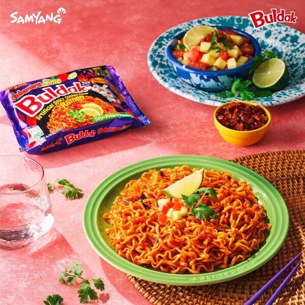 Samyang Buldak Chicken Ramen Noodles Habanero Lime (5pk) Simple Showcase 