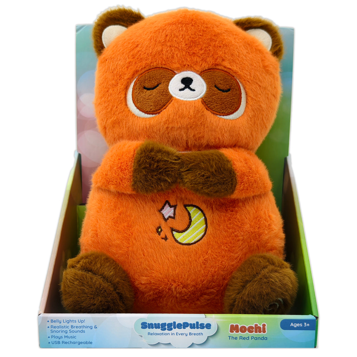 SnugglePulse: Mochi The Red Panda 10" Breathing Sensory Plush Toy
