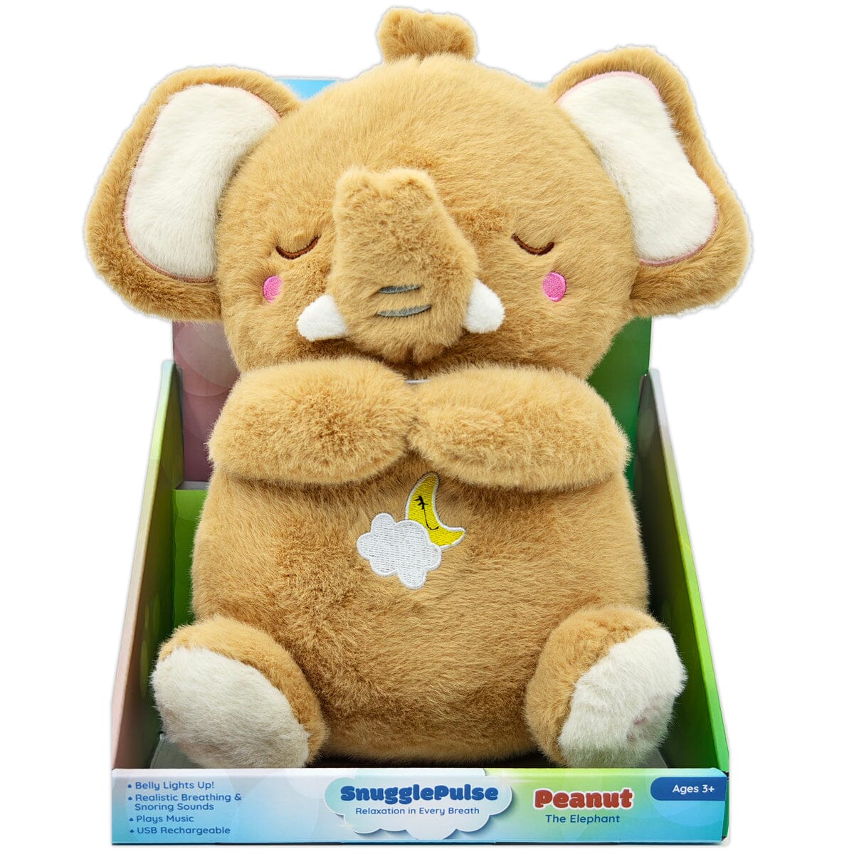 SnugglePulse: Peanut The Elephant 10" Breathing Sensory Plush Toy Simple Exclusive 