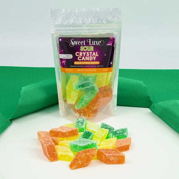 Sweet Luxe™ Crystal Candy - Multiple Flavors Simple Showcase "SOUR Citrus Burst" - Sour Orange / Lime / Lemon 