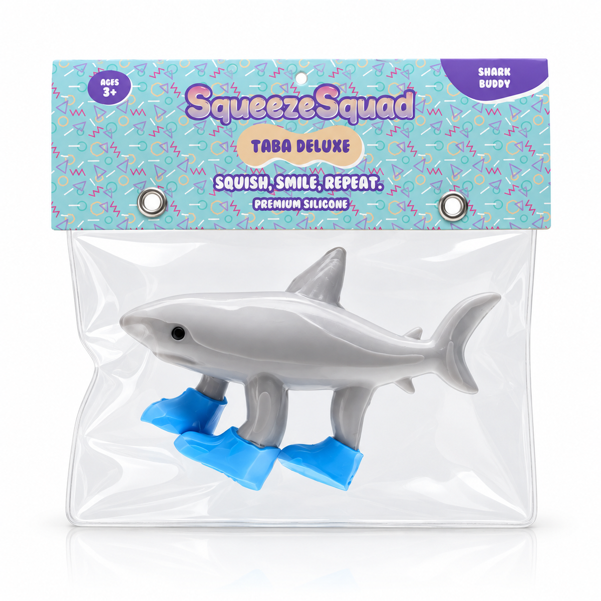 SqueezeSquad Italian Brainrot Taba Deluxe Premium Silicone Squishies® Fidget Toy - Shark Meme Buddy