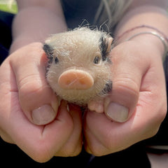 True Heart Treasures Reborn Animals: Patches The Spotted Piglet Realistic Mini Silicone Newborn Baby Pig Simple Showcase 