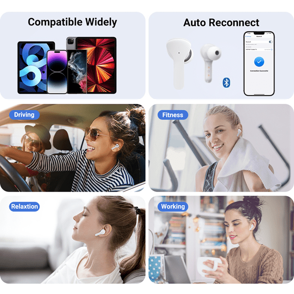 TWS - Wireless Earbuds With Digital Display and Transparent Case Simple Showcase 