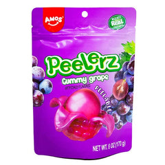 Amos 4D Peelerz Peelable Fruit Gummy Candy (6oz) Multiple Flavors Simple Amos Sweets Amos Grape Peelerz 