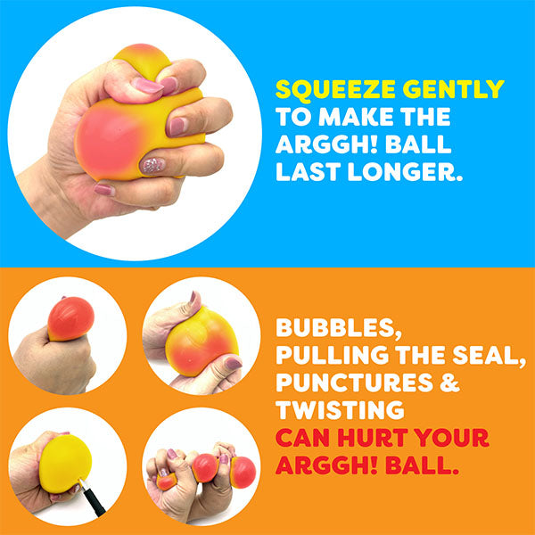 ARGGH! Ball Squishy Color-Changing Stress Ball Fidget Toy (1pc) Multiple Colors