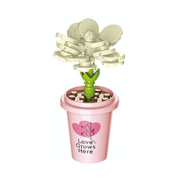 DIY Botanical Building Block Sets: Collectible Assorted Mini Pots Simple Showcase 