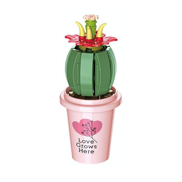 DIY Botanical Building Block Sets: Collectible Assorted Mini Pots Simple Showcase 