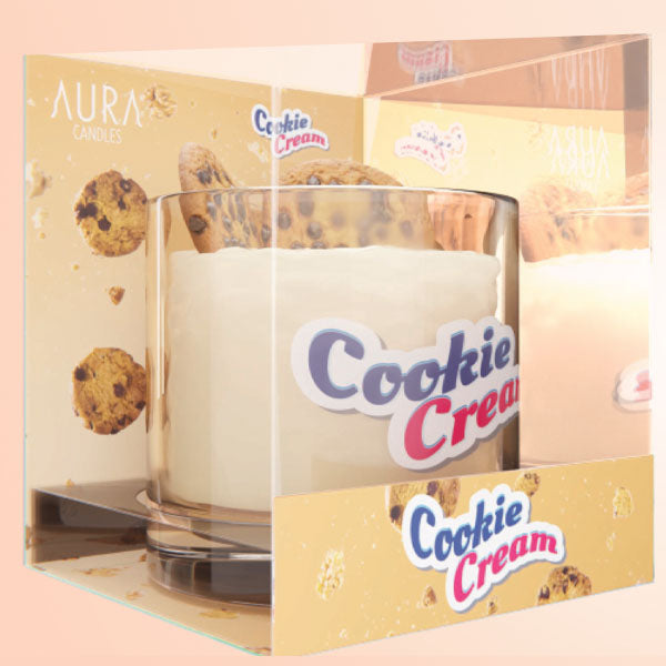 Aura Candles: Cookies & Milk Scented Novelty Candle (14oz)