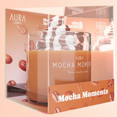 Aura Candles: Mocha Coffee Scented Novelty Candle (14oz)