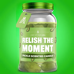 Aura Candles: Pickle Jar Scented Novelty Candle (14oz)