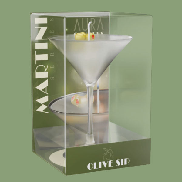 Aura Candles: Dirty Martini Scented Novelty Candle (7oz)