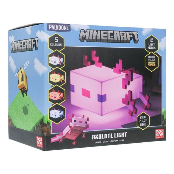Paladone Minecraft Axolotl 8" 5 Color Novelty Tabletop Touch Lamp Simple Paladone 