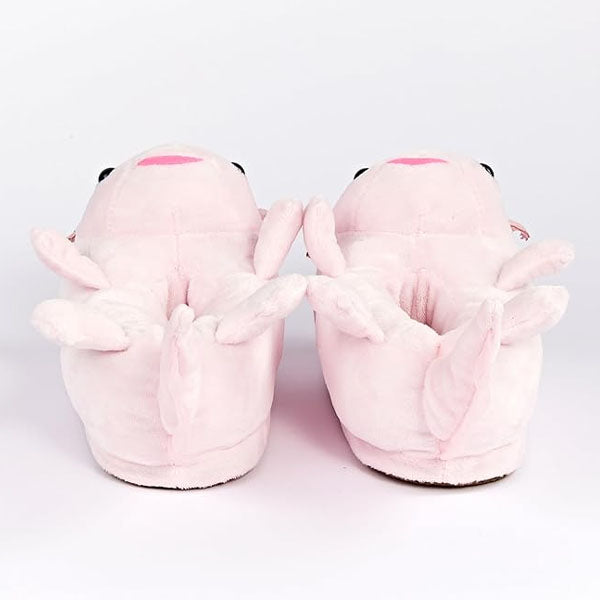 Plush Axolotl Slippers Unisex Rubber Sole Shoe (1 Pair) One-Size-Fits-Most