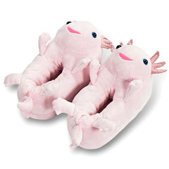 Plush Axolotl Slippers Unisex Rubber Sole Shoe (1 Pair) One-Size-Fits-Most