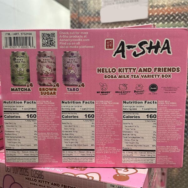 Hello Kitty x A-Sha Boba Milk Tea Variety Box (12pk) Simple Showcase 