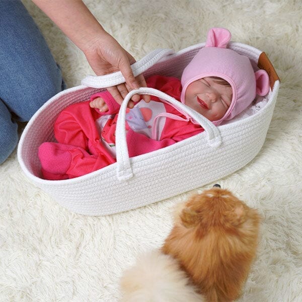 Reborn Dolls Cuddles & Snuggles Cotton Carry Basket Simple Showcase 