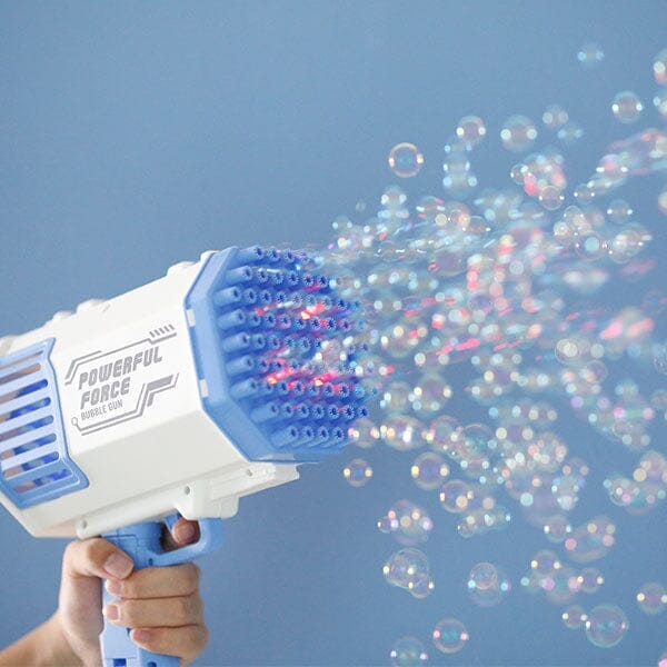 The Bazooka Gubble LED Bubble Gun | Includes 100mL Kid & Pet Safe Bubble Solution Simple Showcase 