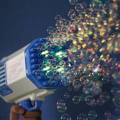 The Bazooka Gubble LED Bubble Gun | Includes 100mL Kid & Pet Safe Bubble Solution Simple Showcase 