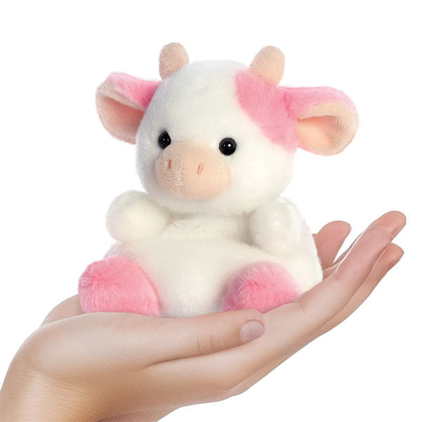 Original Palm Pals™ Belle Strawberry Cow 5" Plush Toy Simple Palm Pals 