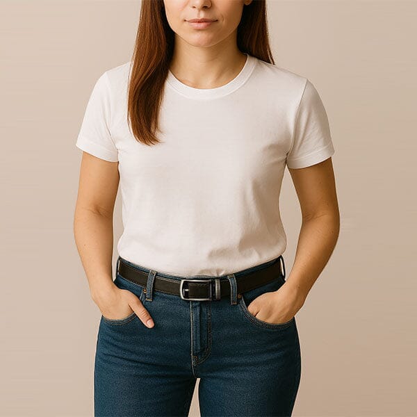 FlexClick Unisex Adjustable Micro-Increment Black Leather Belt (1pc) Fits 28" to 46" Waist Simple Exclusive 