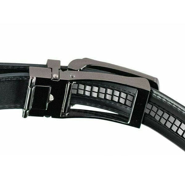 FlexClick Unisex Adjustable Micro-Increment Black Leather Belt (1pc) Fits 28" to 46" Waist Simple Exclusive 