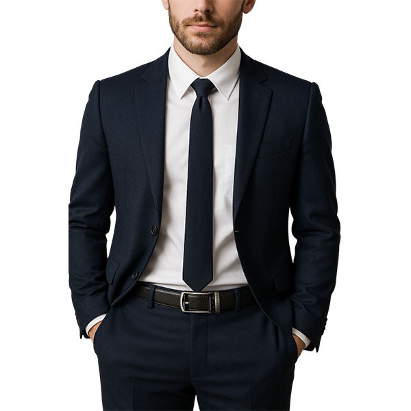 FlexClick Unisex Adjustable Micro-Increment Black Leather Belt (1pc) Fits 28" to 46" Waist