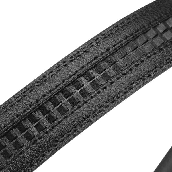 FlexClick Unisex Adjustable Micro-Increment Black Leather Belt (1pc) Fits 28" to 46" Waist Simple Exclusive 