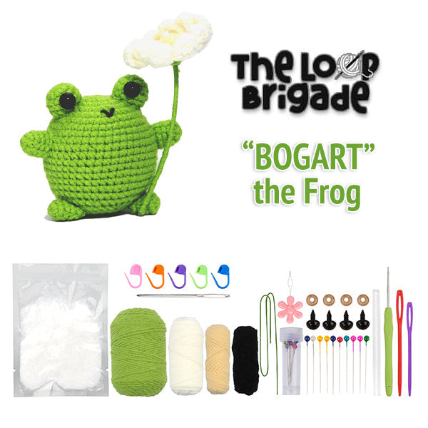 The LOOP Brigade: DIY Mini Crochet Plush Toy Complete Kit For Beginners - Bogart the Frog