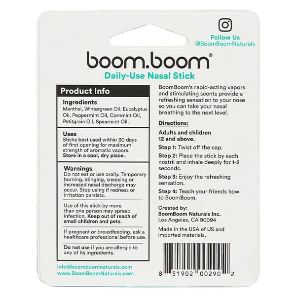 BoomBoom™ Nasal Stick Portable Menthol Inhaler (1pc) Multiple Scents Simple Exclusive 