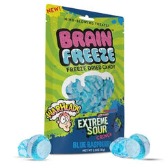 Brain Freeze x Warheads: Extreme Sour Crunch Freeze Dried Candy (2.2oz) Blue Raspberry Flavor