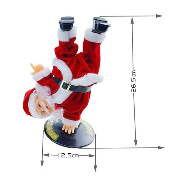 Jolly Moves: Breakdancing Handstand Santa Claus Fun Christmas Decor