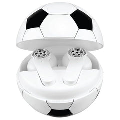 SoundLogicXT Sports Themed TWS Bluetooth Earbud Headphones w/ Charging Case (Soccer or Basketball) Simple Showcase Soccer 