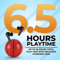 SoundLogicXT Sports Themed TWS Bluetooth Earbud Headphones w/ Charging Case (Soccer or Basketball) Simple Showcase 