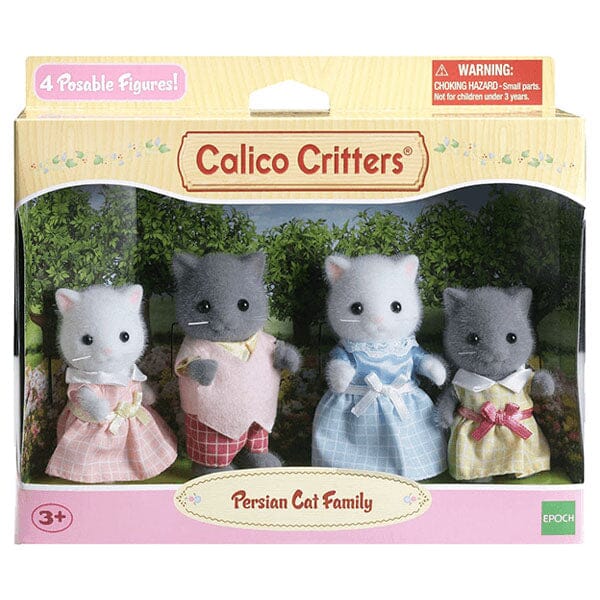 Calico Critters: Persian Cat Family (4pc) Posable Flocked Collectible Figurines Simple Calico Critters 