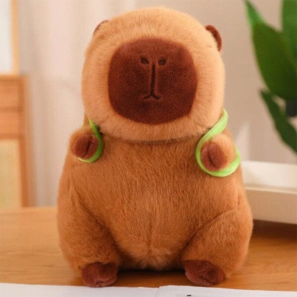 Capybara 9" Kawaii Plush w/ Turtle Backpack Squishy Pillow Toy Simple Showcase 