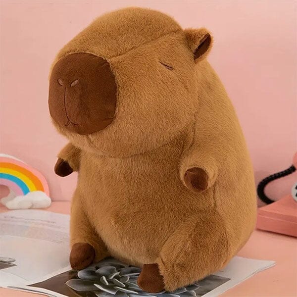 Capybara 9" Kawaii Plush w/ Turtle Backpack Squishy Pillow Toy Simple Showcase 