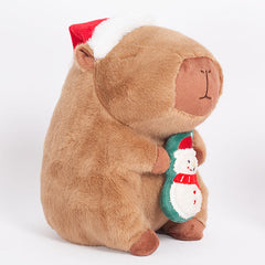 Capybara 9" Kawaii Matching Santa Hat & Snowman Doll Plush Toy (1pc)