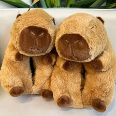 Capybara Plush Fluffy Animal Slippers Simple Showcase 